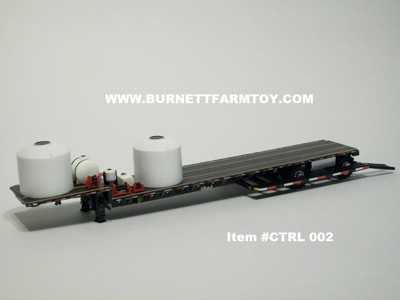 Item #CTRL 002 Black Stepdeck Sprayer Trailer with Ramps - 1/64 Scale - Image 3