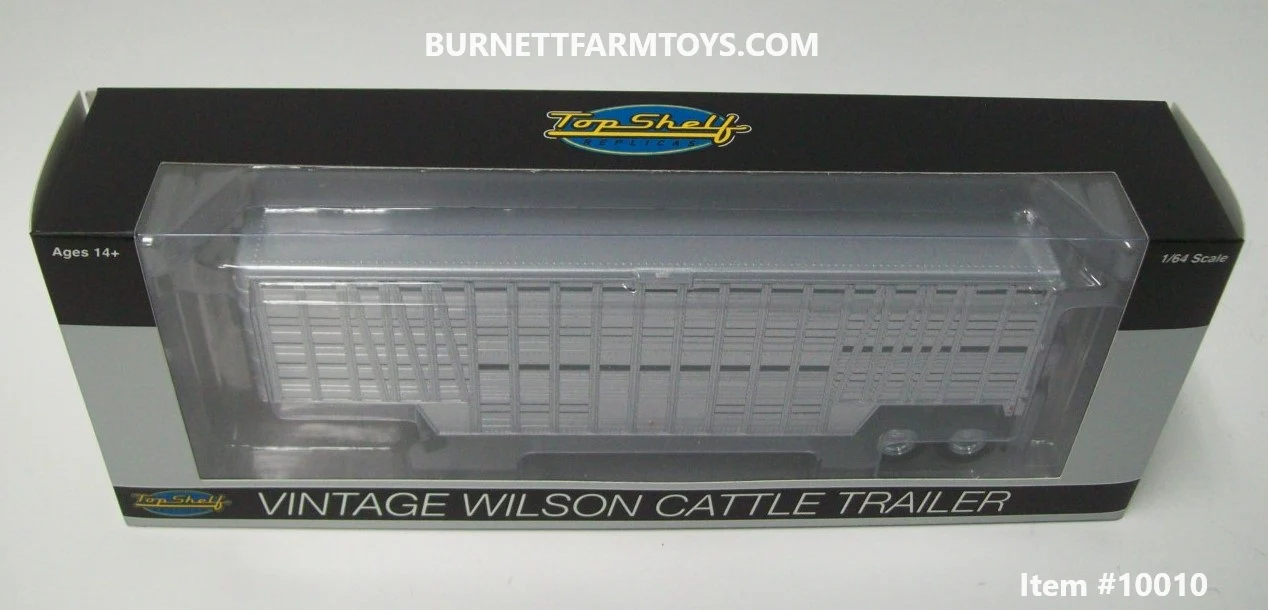 Item #10010 Silver Tandem Axle 40-foot Vintage Wilson Livestock Cattle Trailer with Chrome Rims - Diecast - 1/64 Scale - Top Shelf Replicas - Image 5