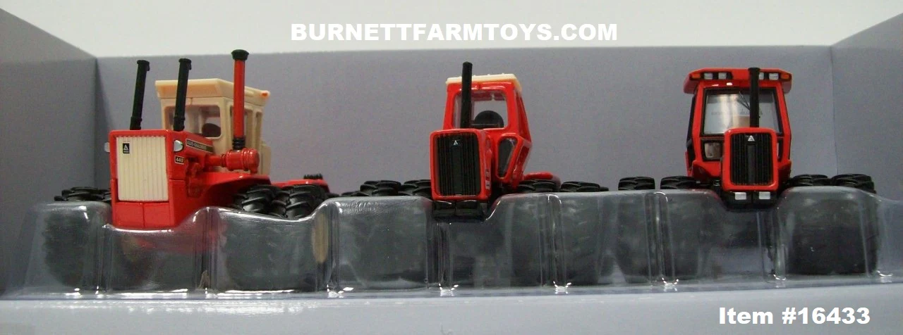 Item #16433 Allis Chalmers 440 and 7580 and 4W-22 Tractor Set - 1/64 Scale - Ertl / Tomy - 50th Anniversary of 4-Wheel Drive - Image 4