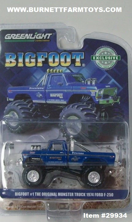 Item #29934 Blue Bigfoot #1 The Original Monster Truck 1974 Ford F-250 Pickup Truck - 1/64 Scale - Greenlight - Image 4