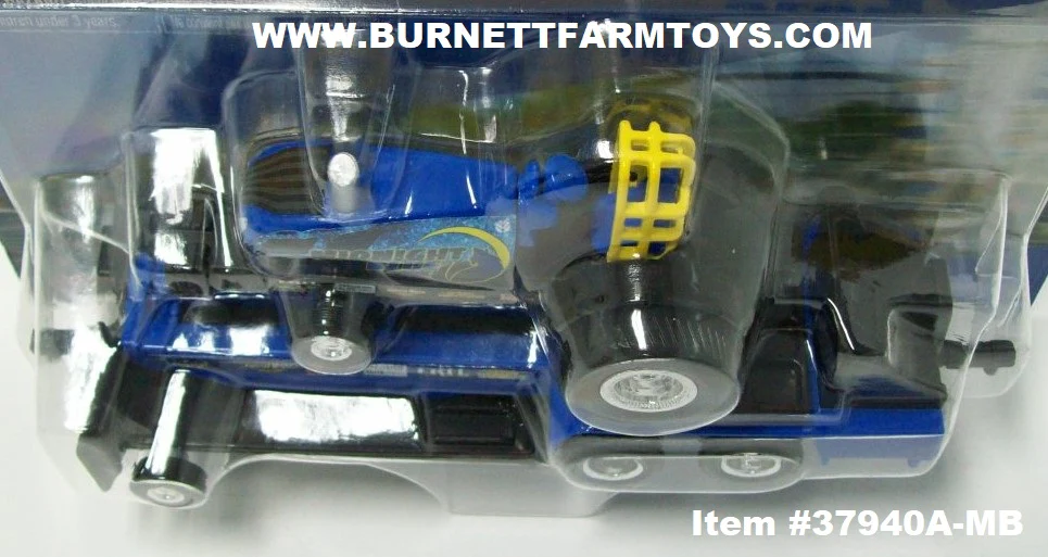 Item #37940A-MB New Holland Midnight Blue Pulling Tractor with Blue Black Pulling Sled - 1/64 Scale - Ertl / Tomy - Image 5