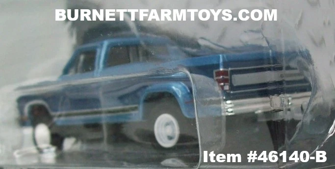 Item #46140-B Two-Toned Blue Black Stripe Silver Outline 1989 Dodge Ram D-350 Dually Pickup Truck - 1/64 Scale - Greenlight - Image 3