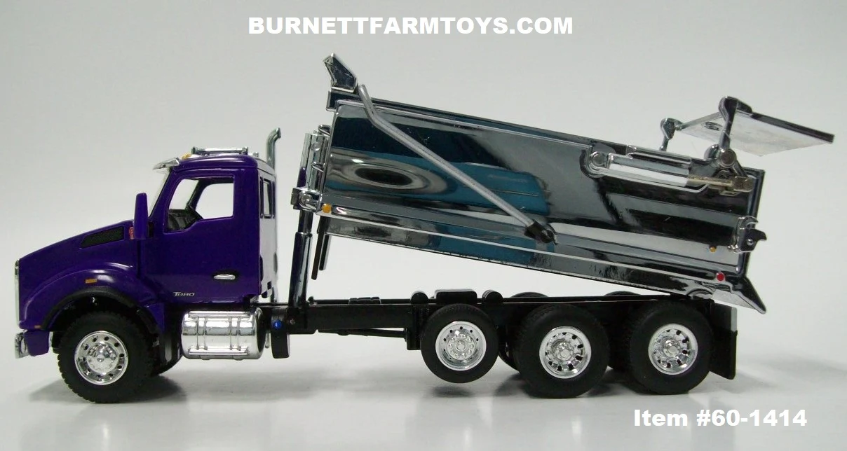 Item #60-1414 Purple Chrome Bed Kenworth T880 Tri-Axle Rogue Dump Truck - 1/64 Scale - Die-Cast Promotions by First Gear - Image 5