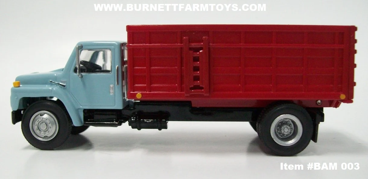 Item #BAM 003 Glacier Blue International S1954 Grain Truck with Red Bed - Bed Tilts with Hoist - 1/64 Scale - SpecCast - Image 3