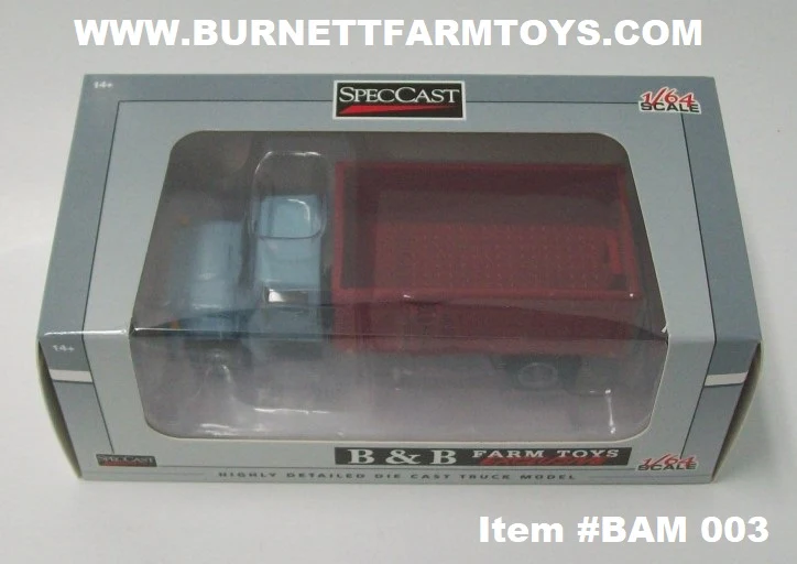 Item #BAM 003 Glacier Blue International S1954 Grain Truck with Red Bed - Bed Tilts with Hoist - 1/64 Scale - SpecCast - Image 6