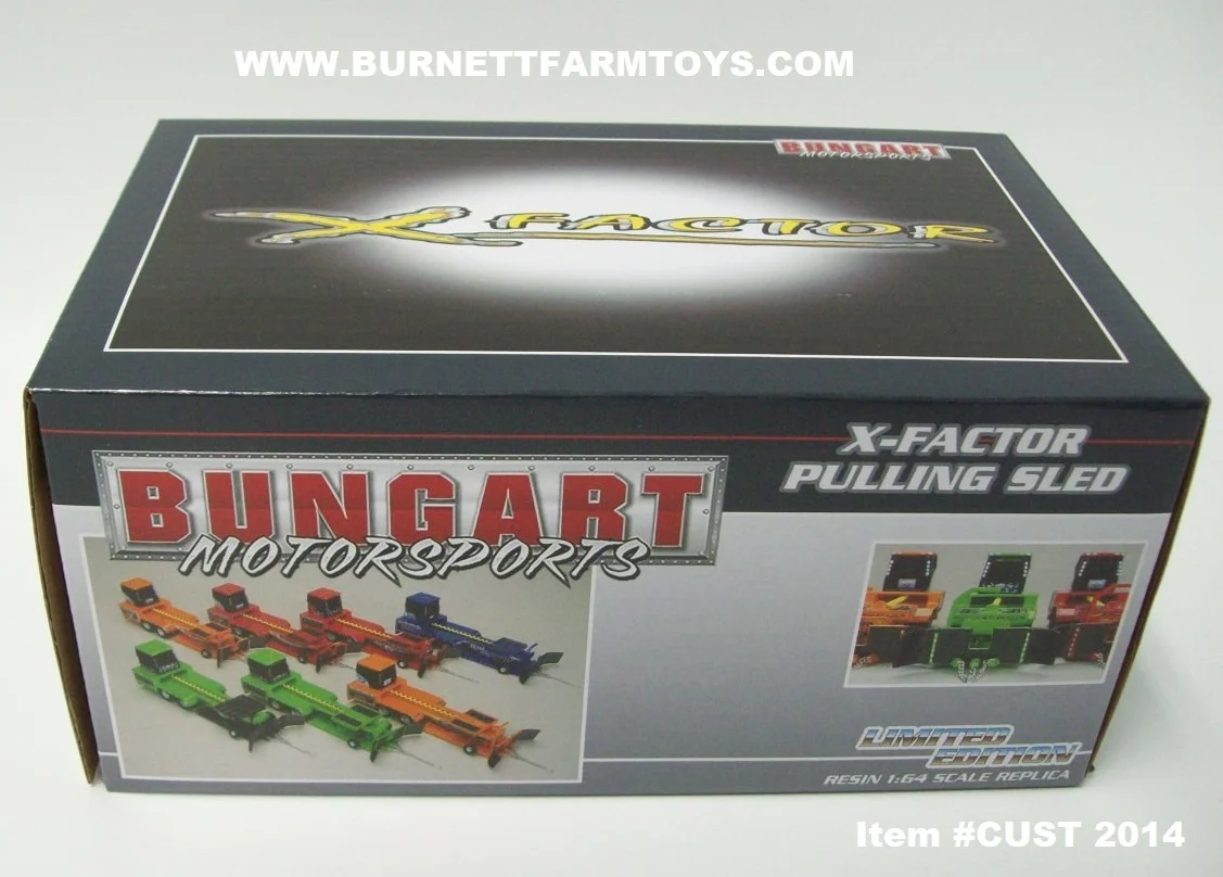 Item #CUST 2014 Orange Golden Harvest Bungart X-Factor Resin Pulling Sled - 1/64 Scale - SpecCast - Note: Back Wheels Roll and Weight Box Does Not Move - Image 5