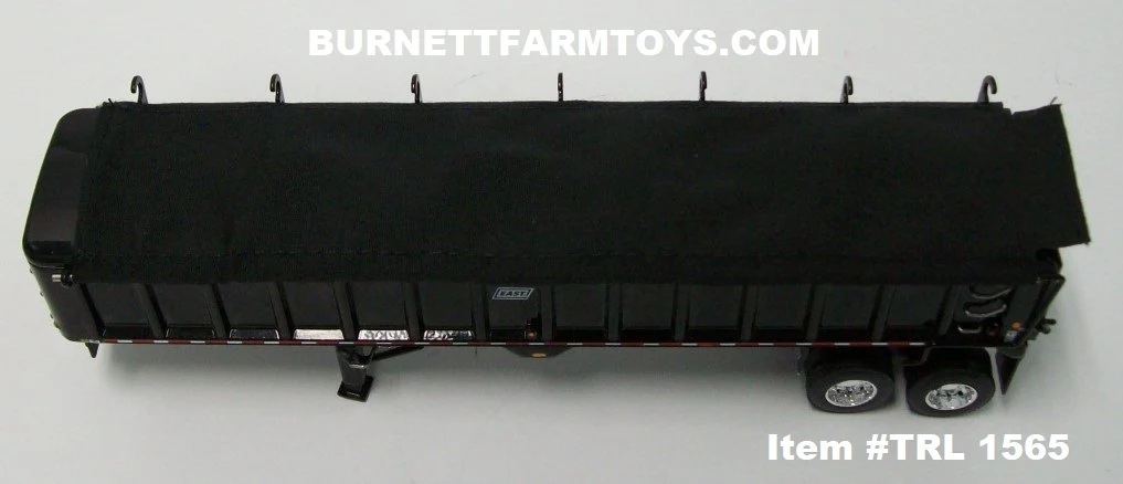 Item #TRL 1565 Black Sided Black Tarp Black Frame Tandem Axle EAST End Dump Trailer - 1/64 Scale - DCP by First Gear - Image 4