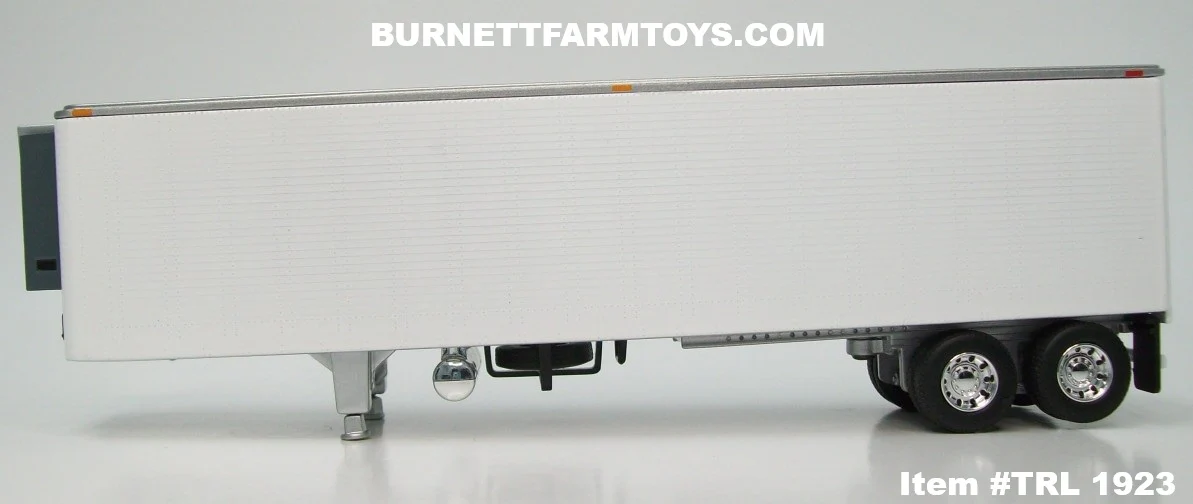 Item #TRL 1923 White Sided Silver Trim Silver Frame Tandem Axle Vintage 40-foot Refrigerated Trailer with Thermo King Refrigerator - 1/64 Scale – DCP by First Gear - Image 3