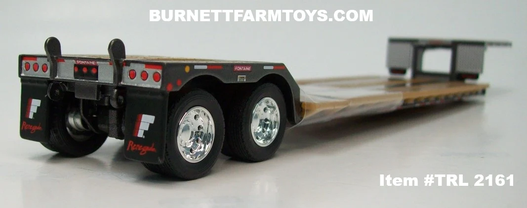 Item #TRL 2161 Gun Metal Gray Tandem Axle Fontaine Renegade Machinery Trailer - 1/64 Scale – DCP by First Gear - Image 2