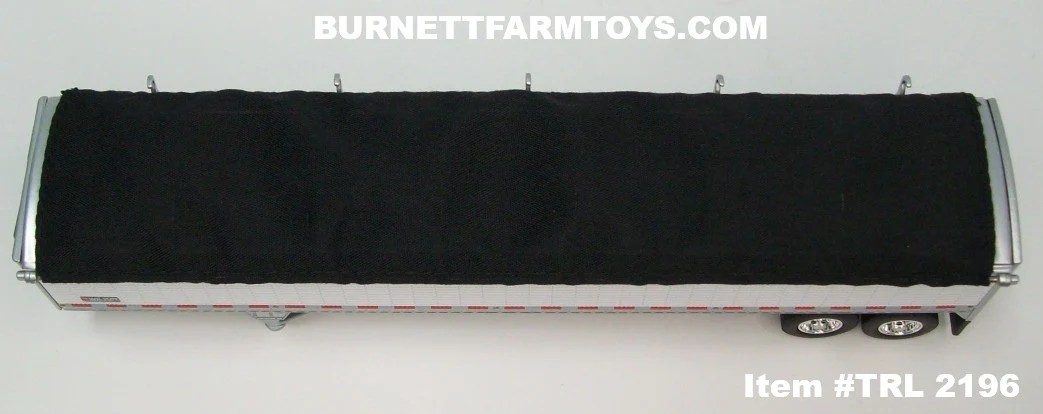 Item #TRL 2196 White High Sided Black Tarp Silver Frame Tandem Axle Wilson 43-foot Pacesetter Hopper Bottom Grain Trailer - 1/64 Scale – DCP by First Gear - Image 4